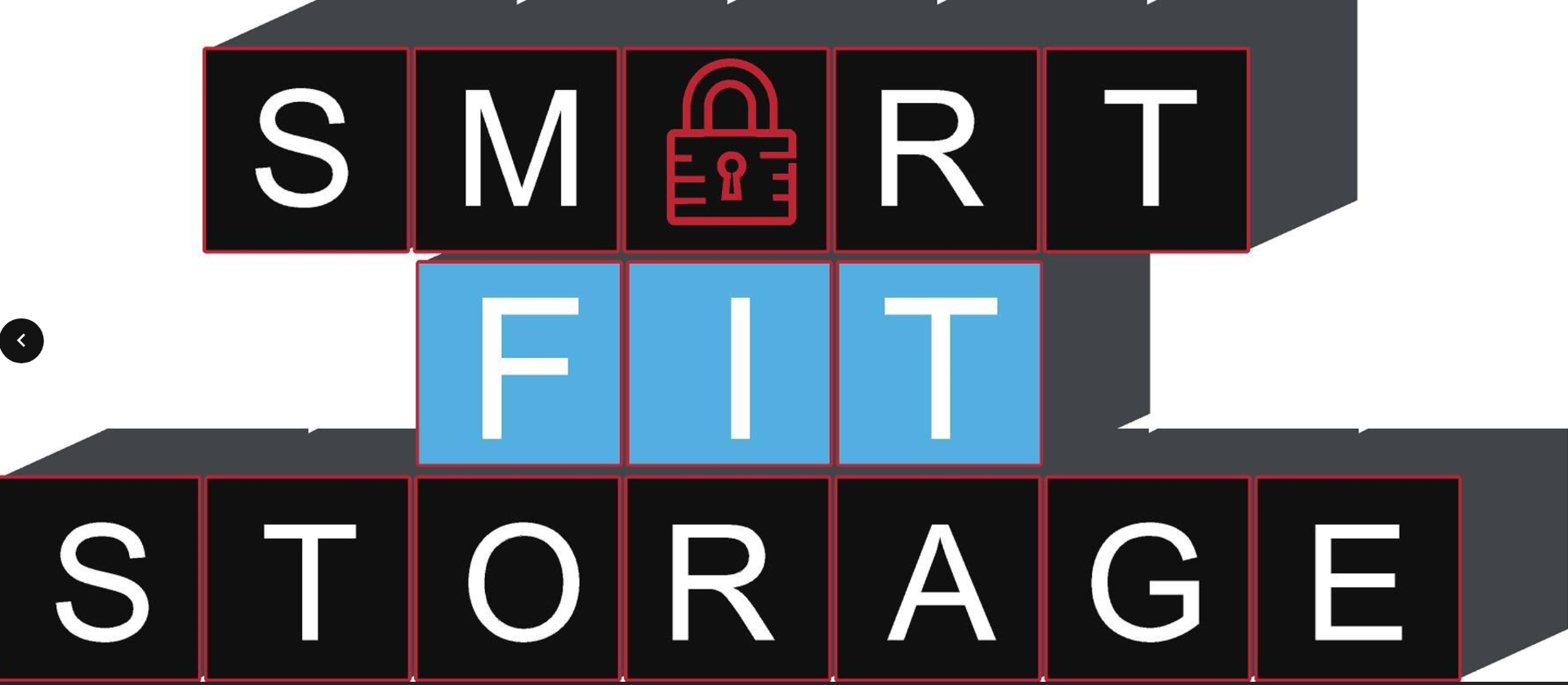 Smart Fit Storage brand mark with red lock and blue accents